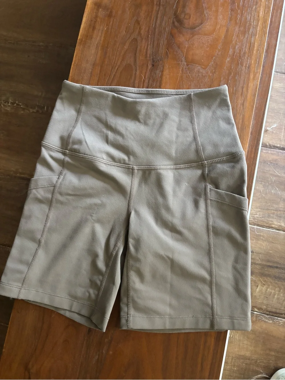 Zella High-Waist Women’s Bike Shorts  Taupe XS